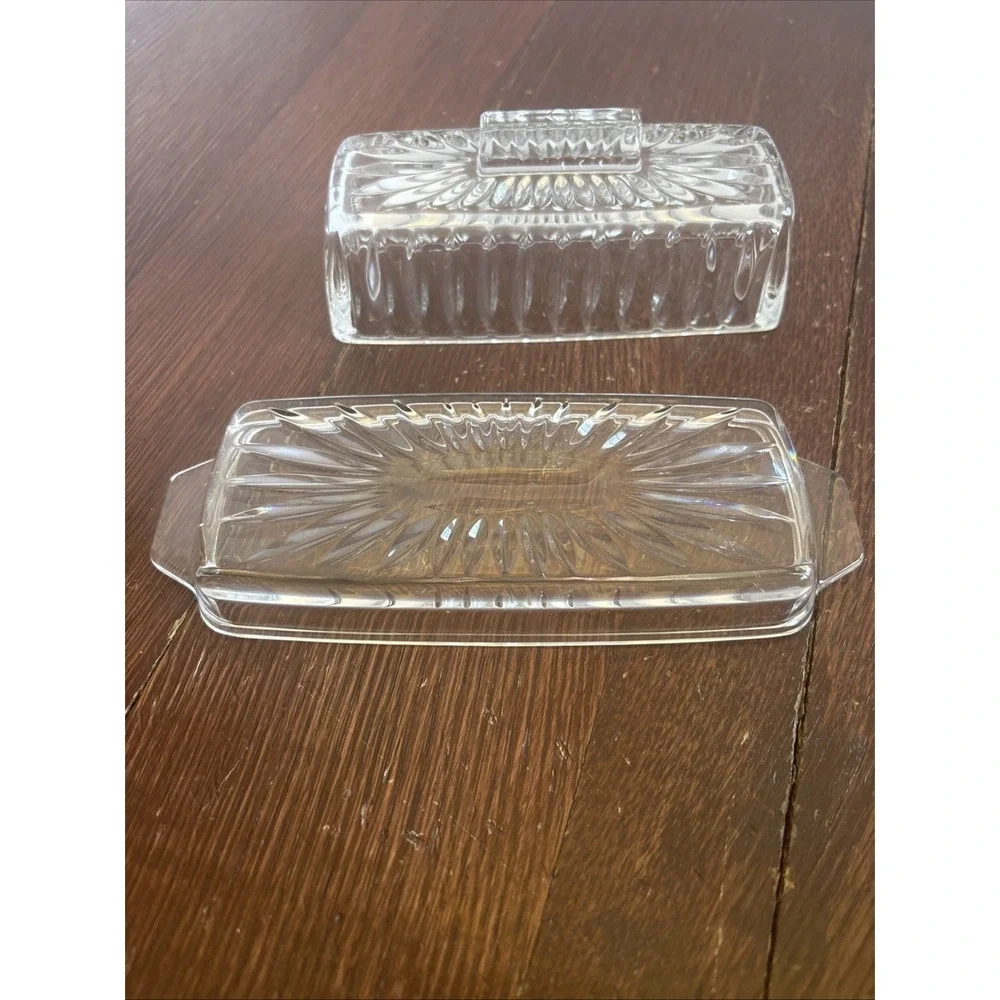 Gorham‎ Althea Crystal Covered Butter Dish Vintage, Discontinued EUC